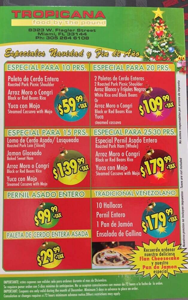 Tropicana Food By the Pound - Miami, FL menu_pic
