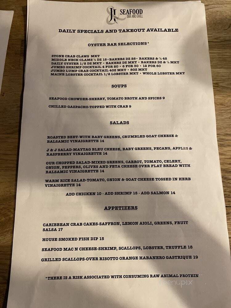 J & J Raw Bar - Delray Beach, FL menu_pic