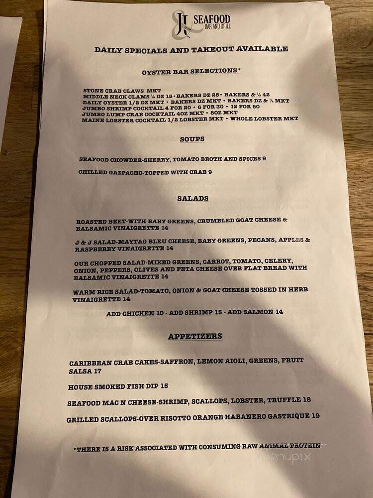 J & J Raw Bar - Delray Beach, FL menu_pic