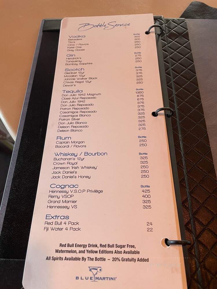 Blue Martini - Las Vegas, NV menu_pic