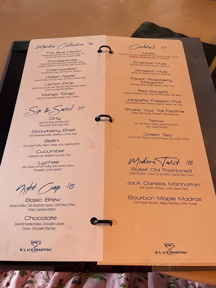 Blue Martini - Las Vegas, NV menu_pic