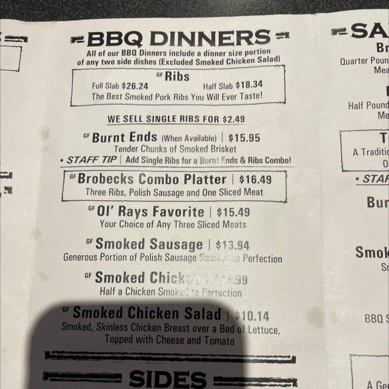 Brobecks Barbeque - Overland Park, KS menu_pic
