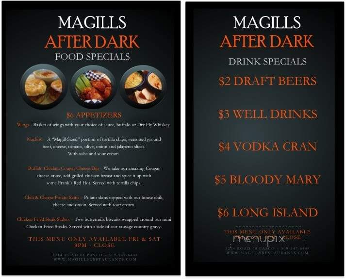 Magill's - Pasco, WA menu_pic