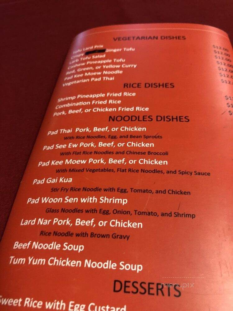 Thai Lanna - Houston, TX menu_pic