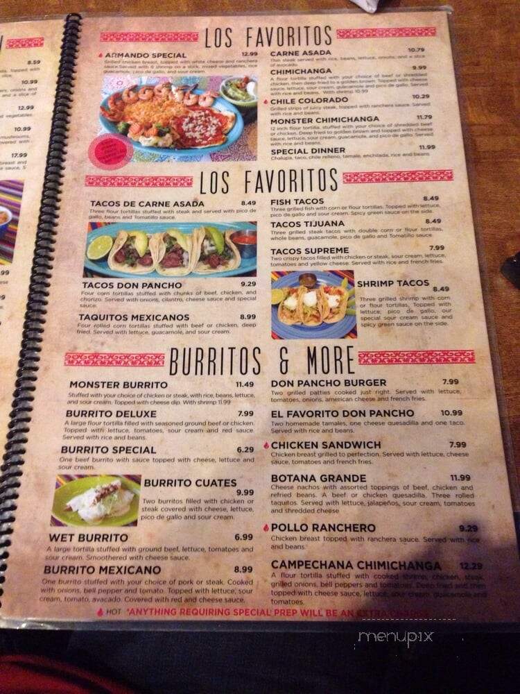 Don Pancho #5 - Mount Juliet, TN menu_pic