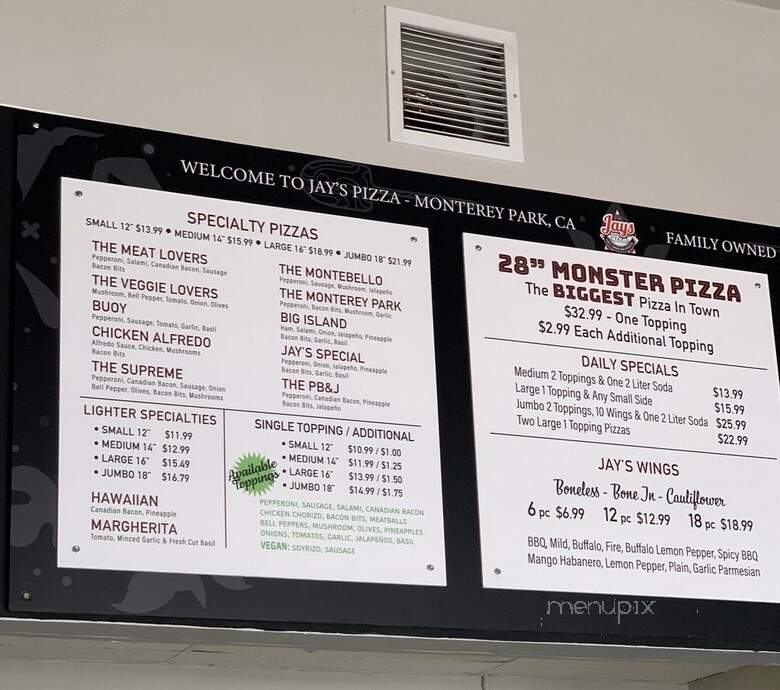 Joe's Pizza - Monterey Park, CA menu_pic