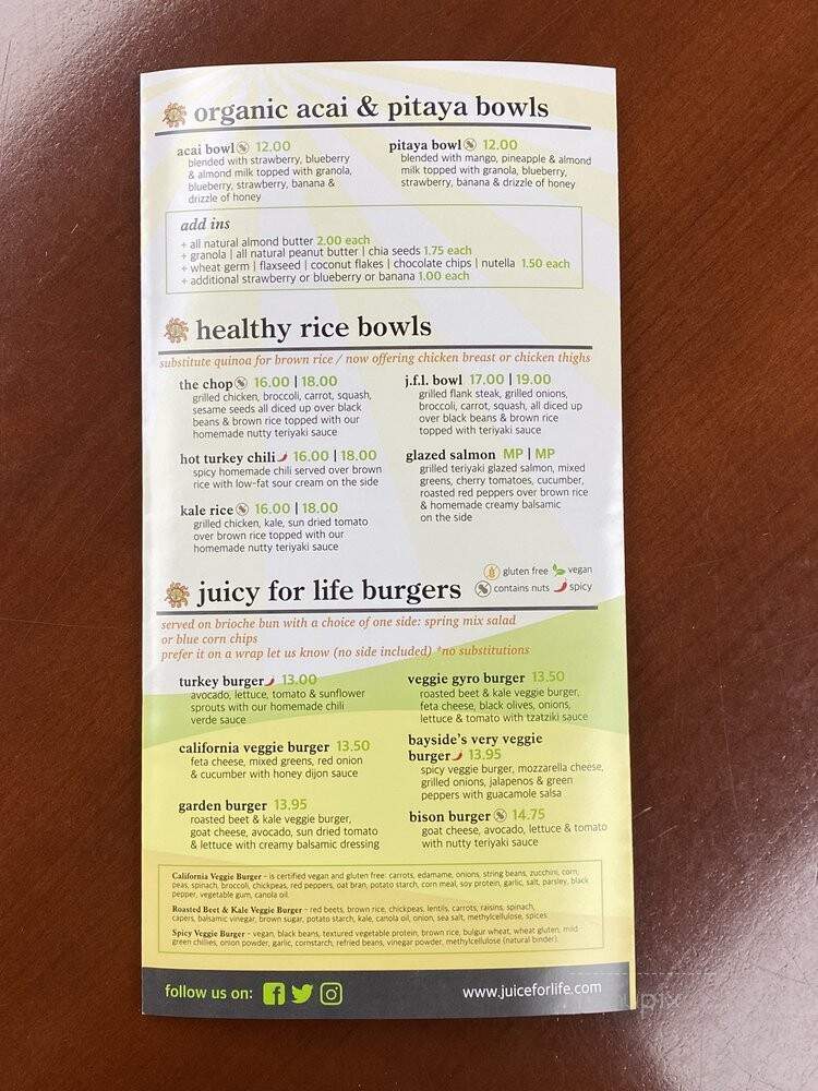 Juice For Life - Flushing, NY menu_pic