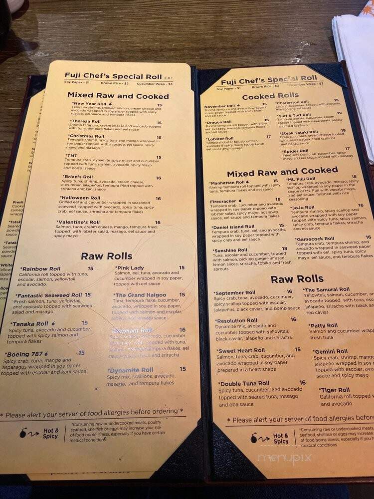 Fuji Sushi Bar & Grill - Mount Pleasant, SC menu_pic