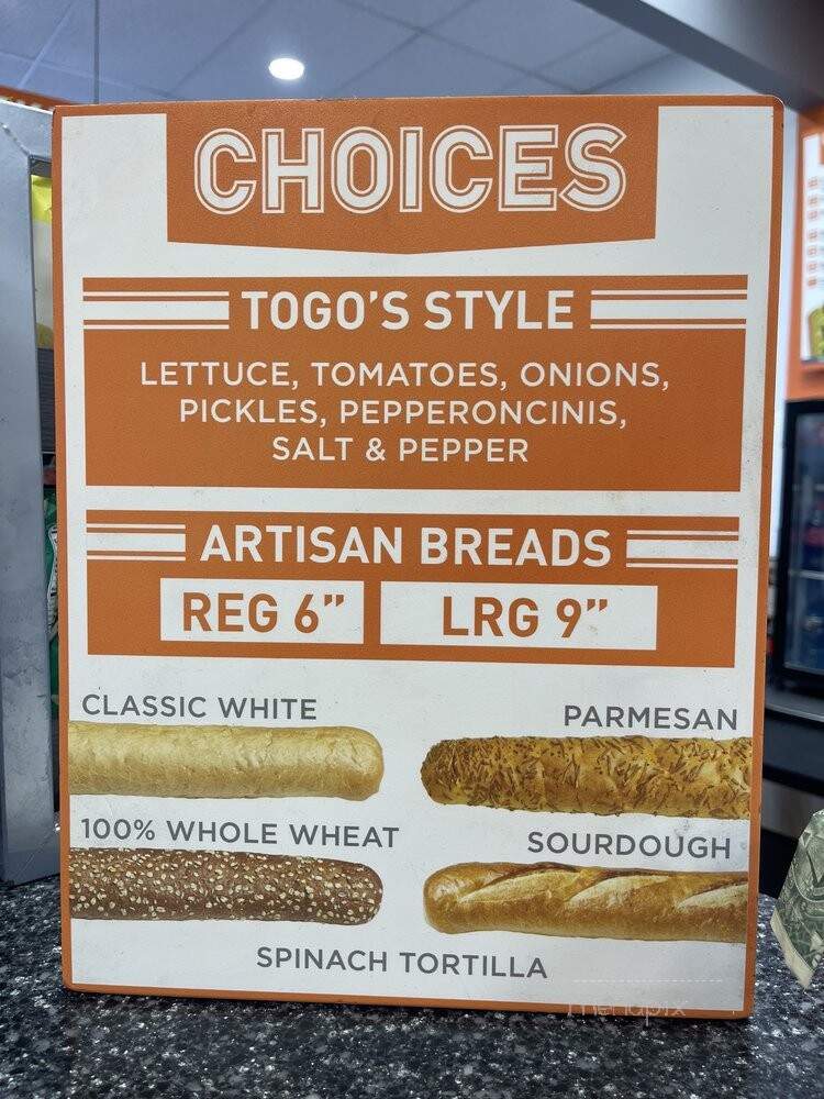 Togo's - San Jose, CA menu_pic