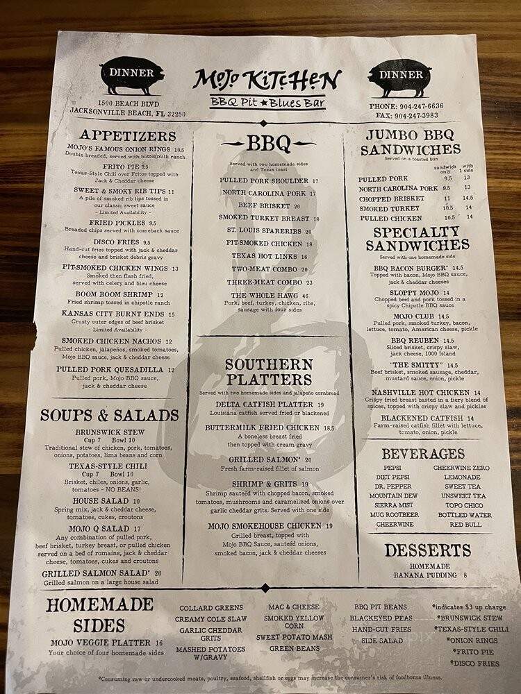 Mojo Kitchen - Jacksonville Beach, FL menu_pic