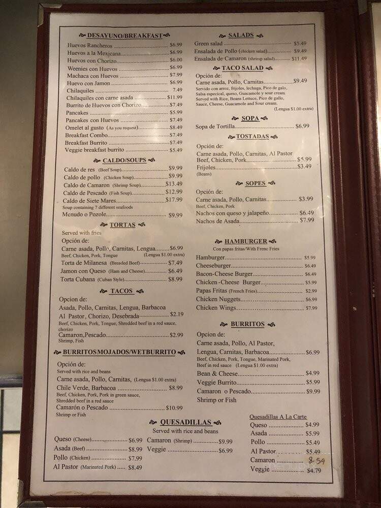 Tacos Sinaloa - Santa Ana, CA menu_pic