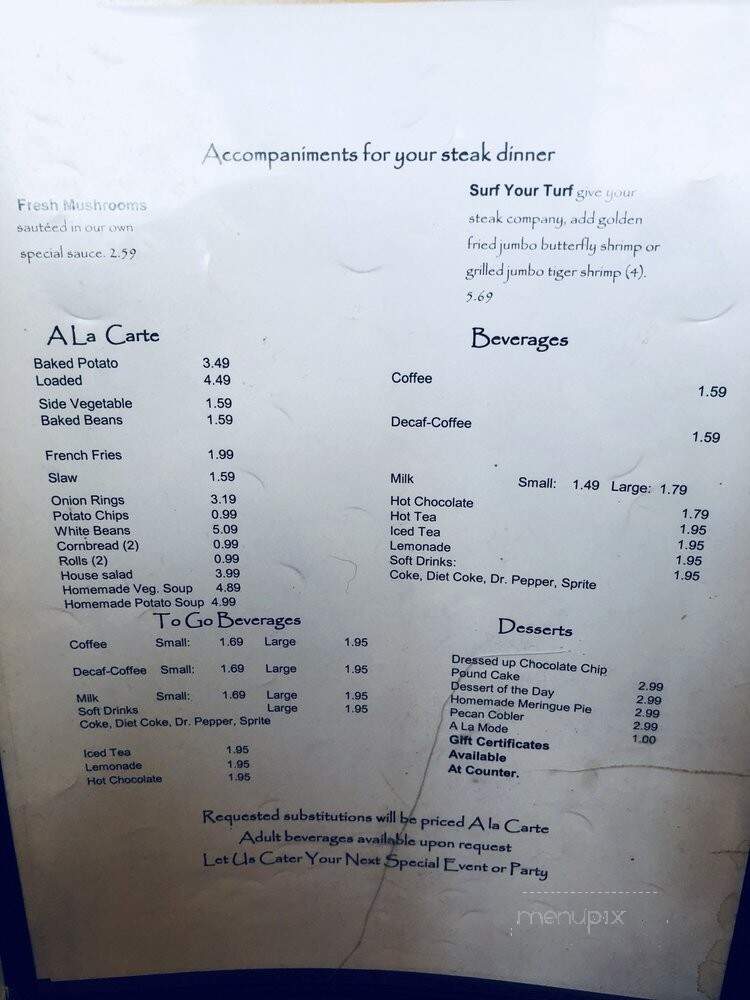 Sandbar Grille - Osceola, AR menu_pic