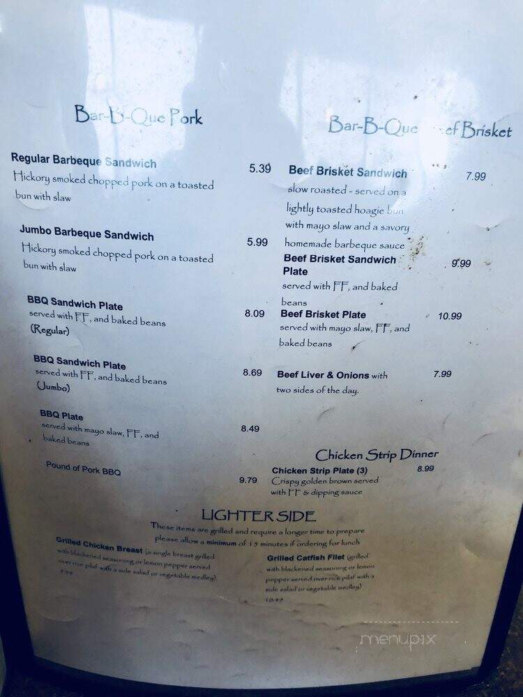 Sandbar Grille - Osceola, AR menu_pic