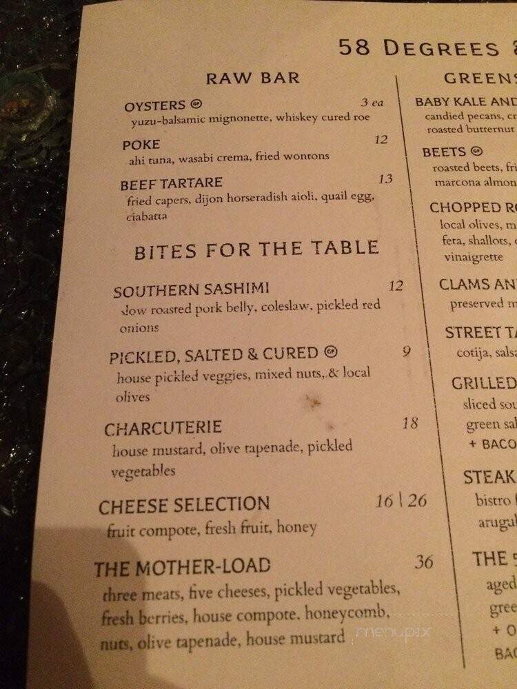 58 Degrees & Holding Co. - Sacramento, CA menu_pic