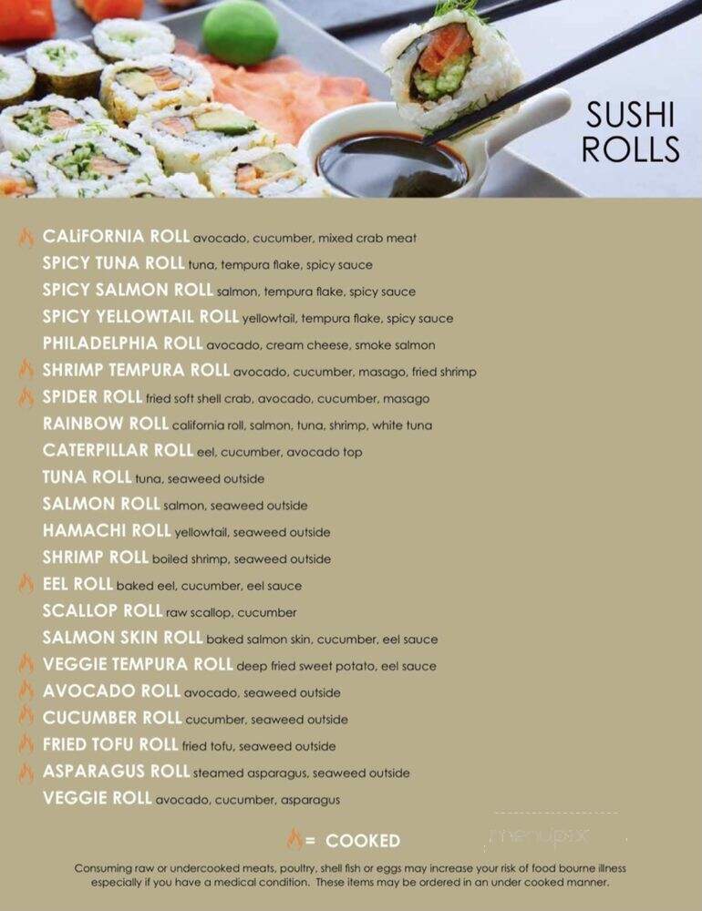 Sake Hibachi Sushi & Bar - Mansfield, TX menu_pic