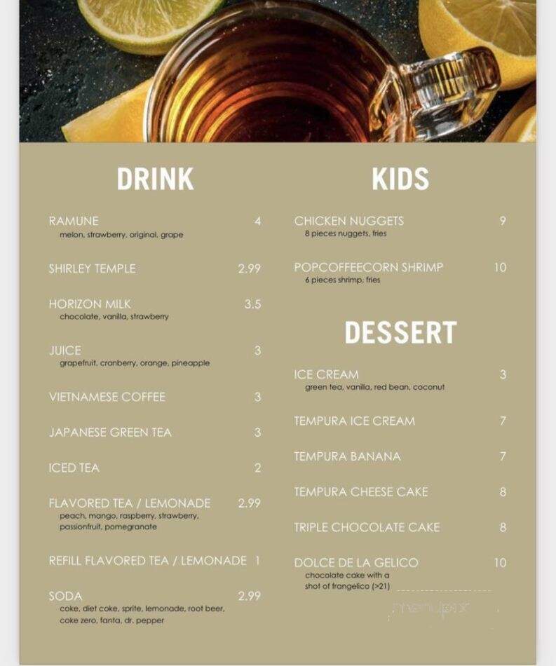Sake Hibachi Sushi & Bar - Mansfield, TX menu_pic
