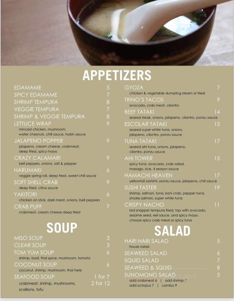 Sake Hibachi Sushi & Bar - Mansfield, TX menu_pic