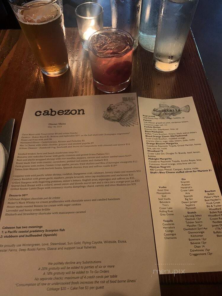 Cabezon Restaurant and Fish Market - Portland, OR menu_pic