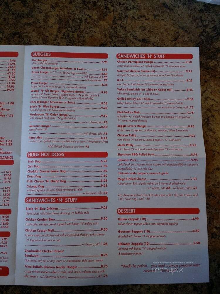 Wings 'n' Ale - Coral Springs, FL menu_pic