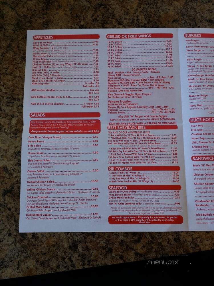 Wings 'n' Ale - Coral Springs, FL menu_pic