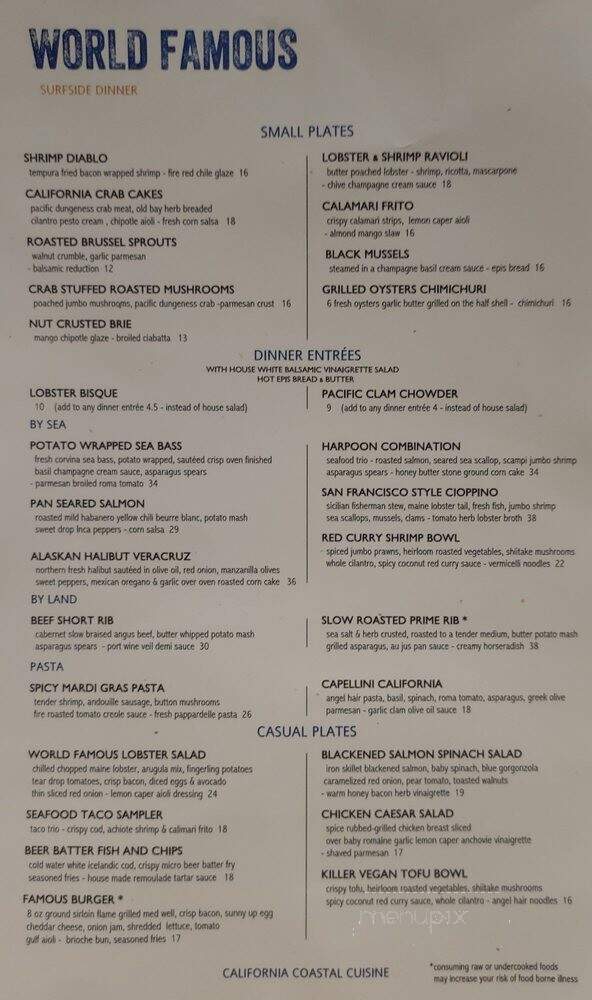 World Famous - San Diego, CA menu_pic