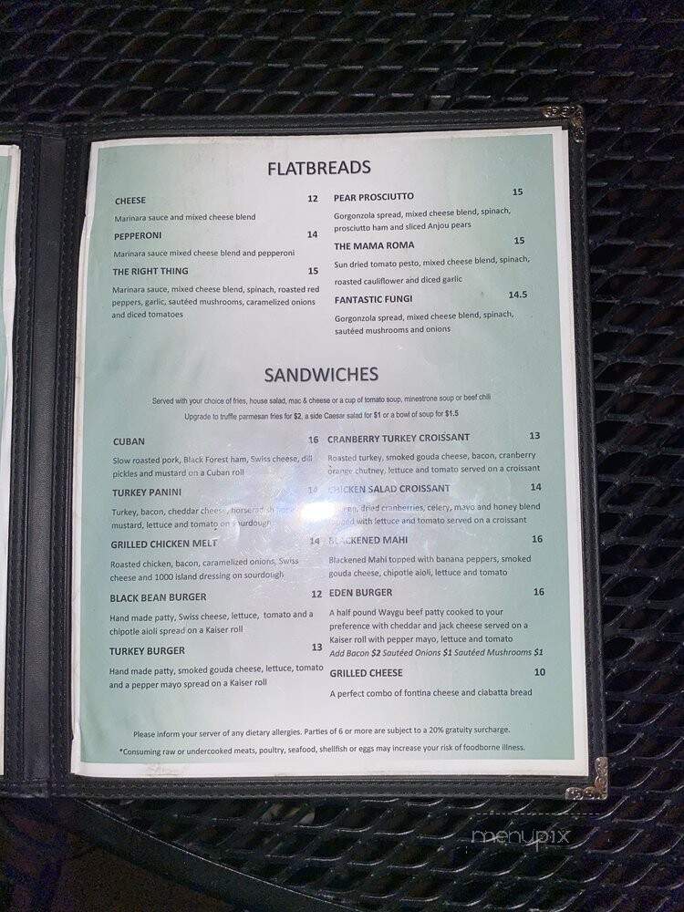 Eden Bar - Maitland, FL menu_pic
