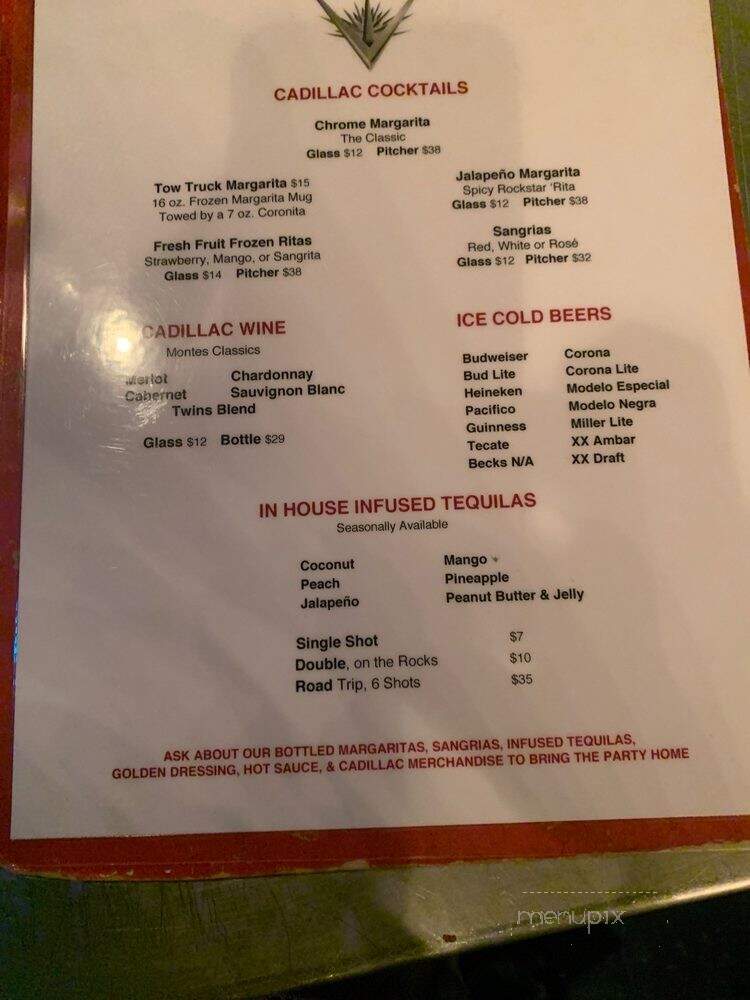 The Red Cadillac...Tacos & Tequila - Union, NJ menu_pic