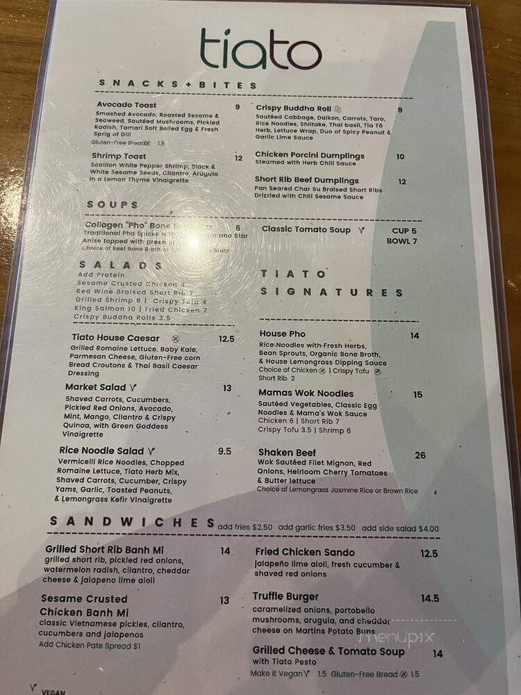 Tiato - Santa Monica, CA menu_pic
