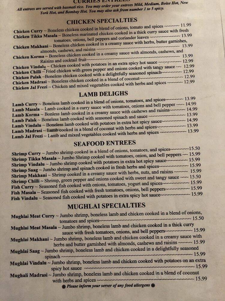 Madhuban Indian Cuisine - Boise, ID menu_pic