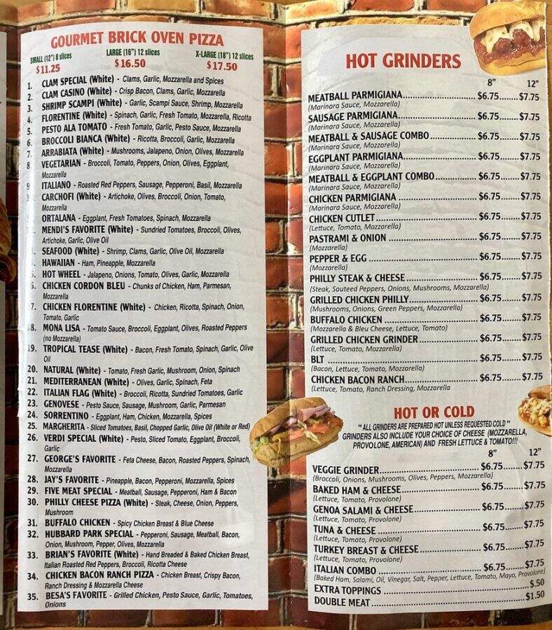 Hubbard Park Pizza - Meriden, CT menu_pic