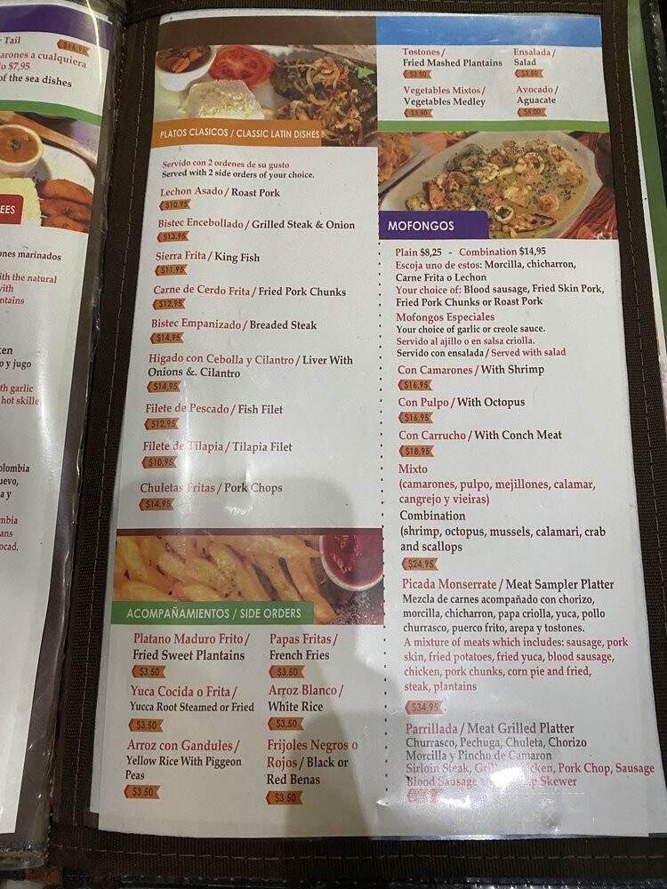 Monserrate - Tampa, FL menu_pic
