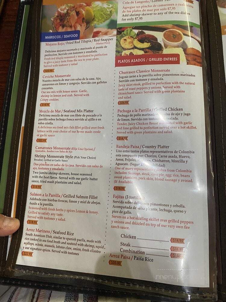 Monserrate - Tampa, FL menu_pic