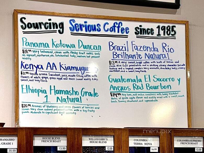 Willoughby's Coffee & Tea - New Haven, CT menu_pic