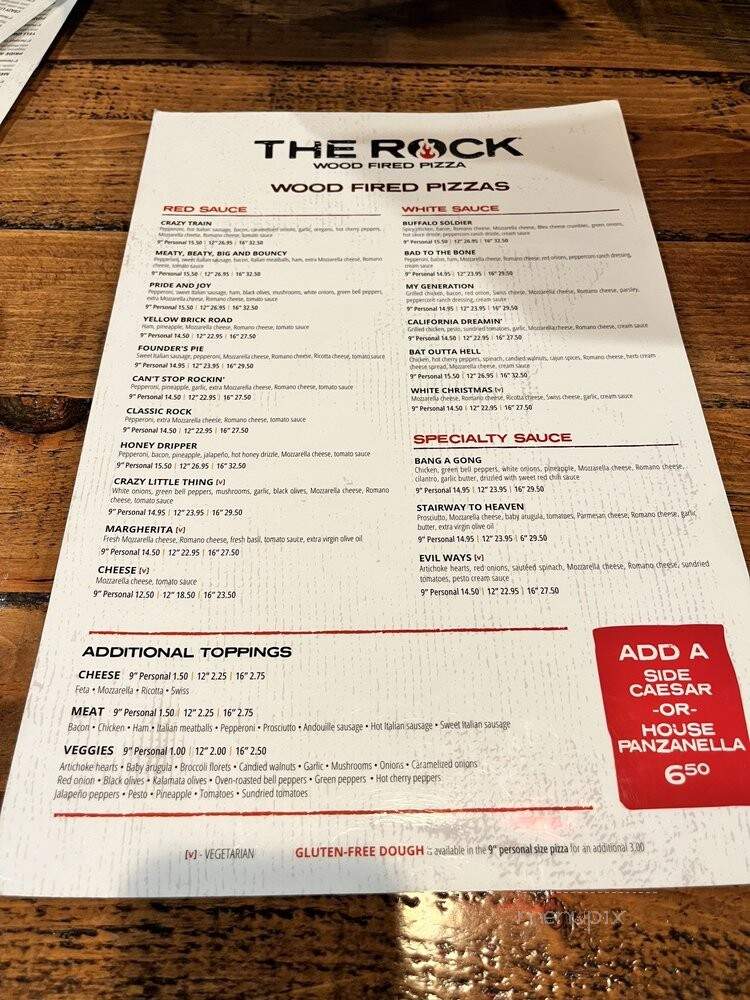 The Rock Wood Fired Pizza - Federal Way, WA menu_pic