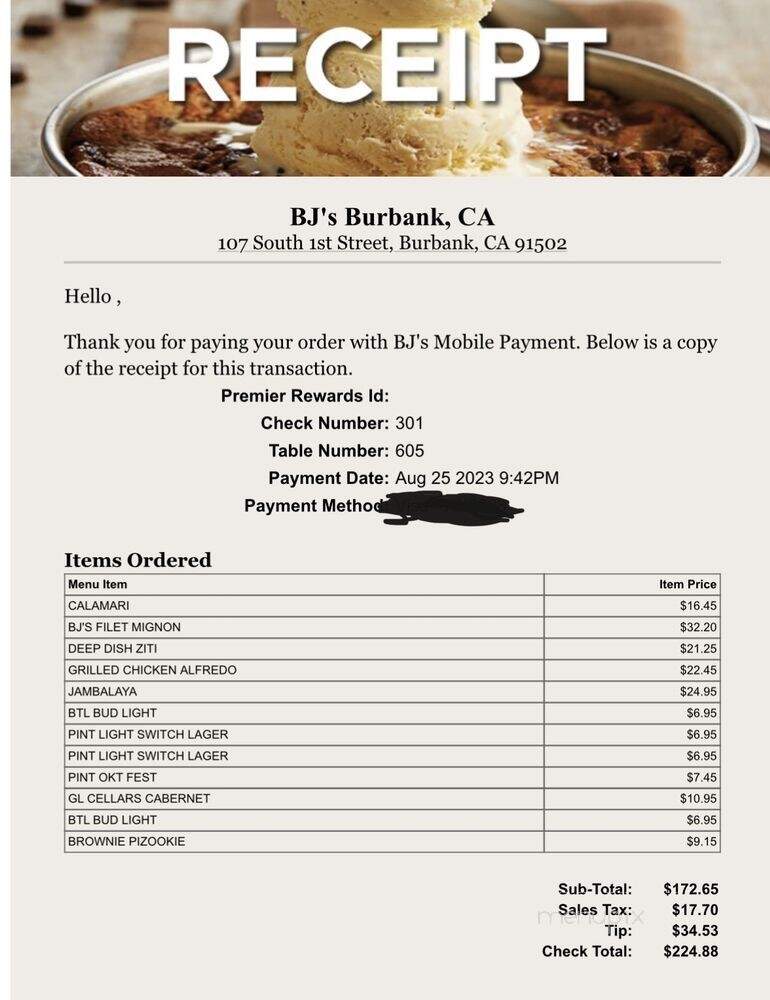 BJ's Restaurant Brewhouse - Glendale, CA