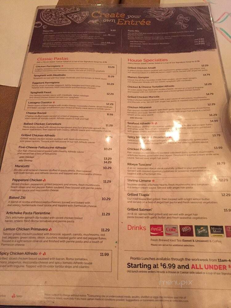 Zio's Italian Kitchen - Oklahoma City, OK menu_pic