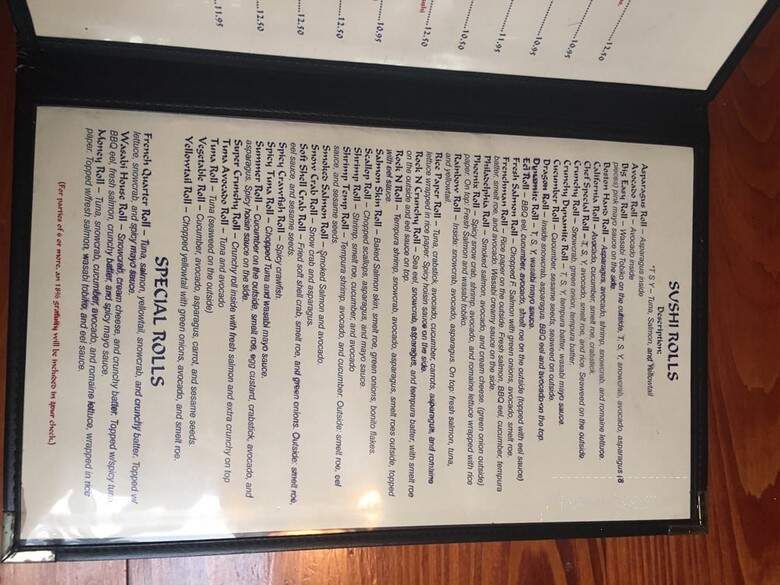 Wasabi - New Orleans, LA menu_pic