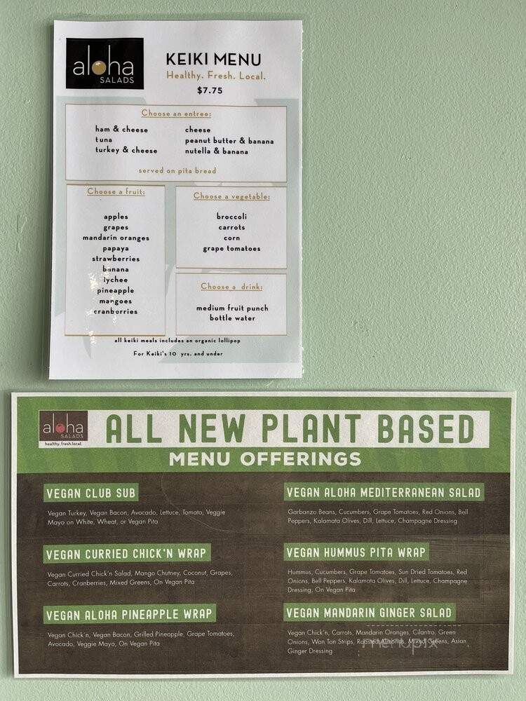 Aloha Salads - Kapolei, HI menu_pic