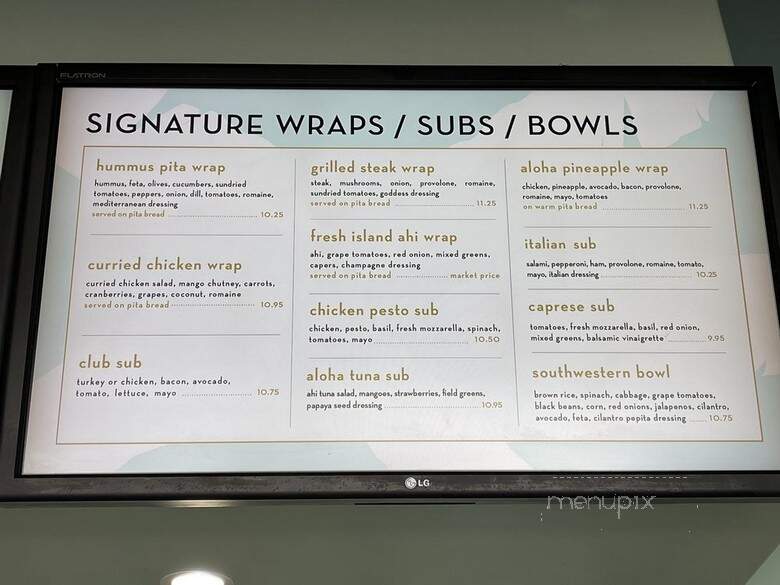 Aloha Salads - Kapolei, HI menu_pic