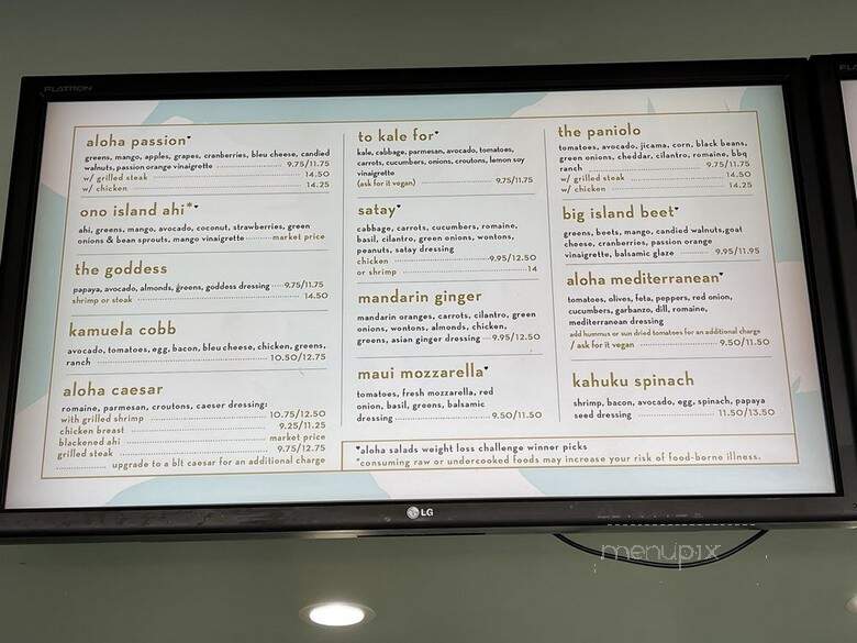 Aloha Salads - Kapolei, HI menu_pic