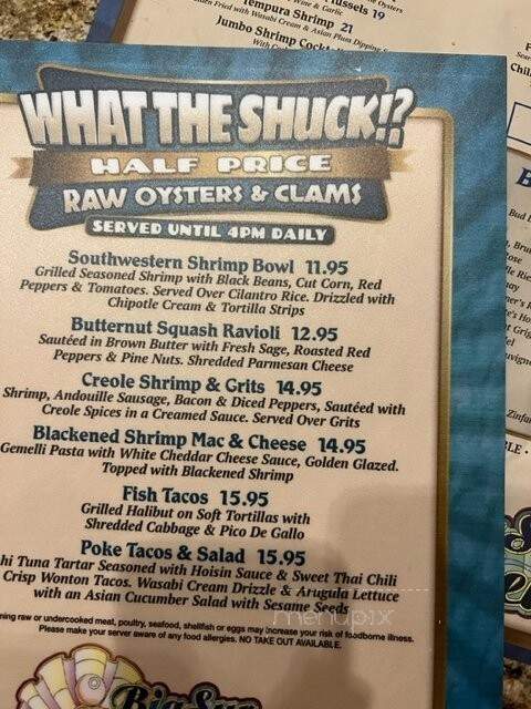 Big Sur Oyster Bar - Las Vegas, NV menu_pic
