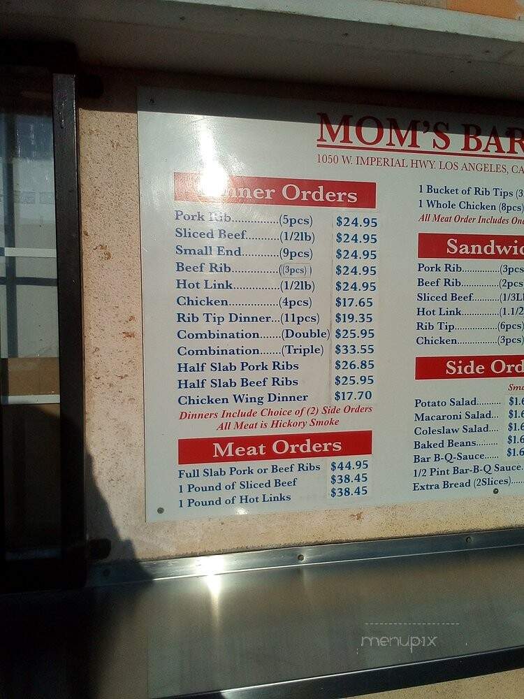 Mom's Bar-B-Que - Houma, LA menu_pic