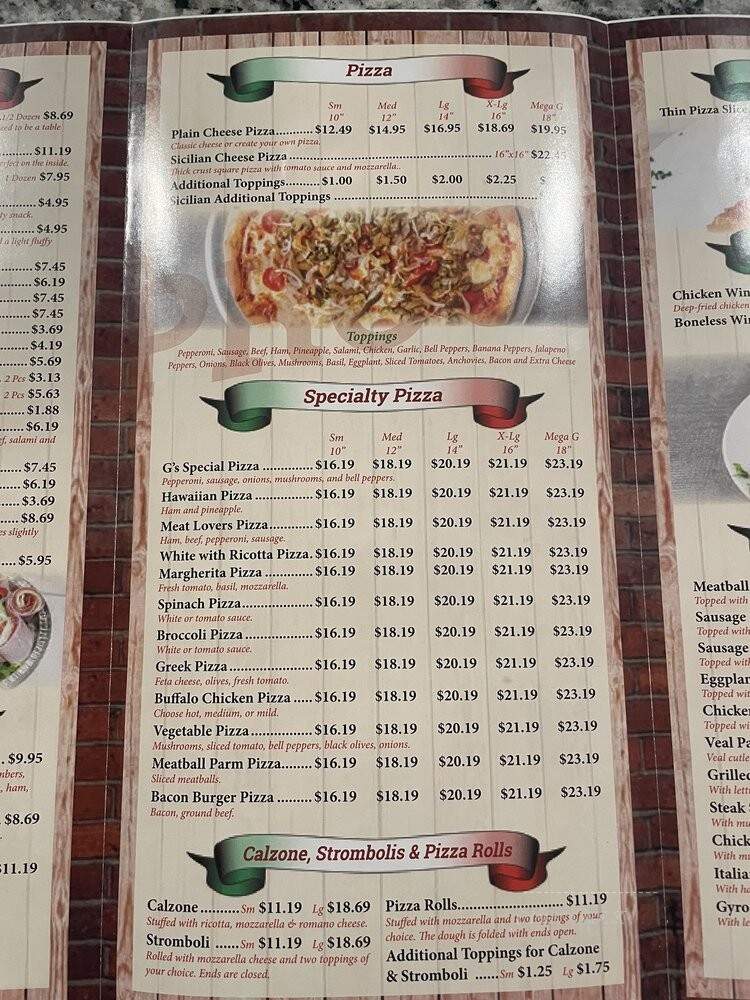 G's N.Y. Pizza - Clermont, FL menu_pic