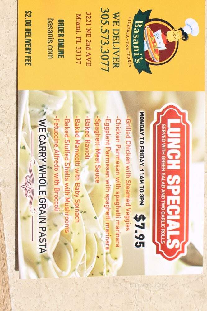 Basani's - Miami, FL menu_pic