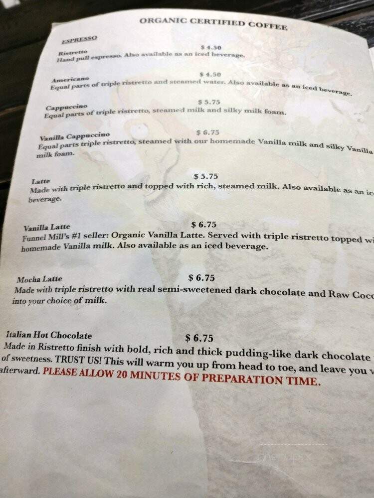 Funnel Mill - Santa Monica, CA menu_pic