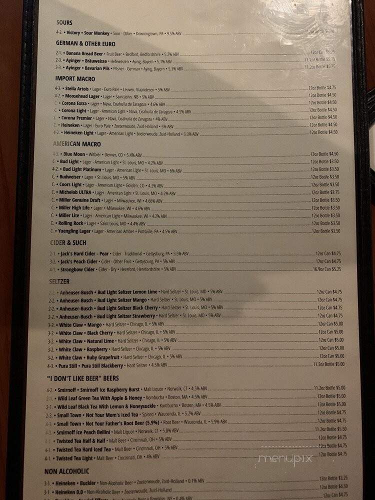 Hulmeville Inn - Hulmeville, PA menu_pic