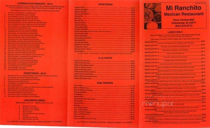 MI Ranchito - Oskaloosa, IA menu_pic