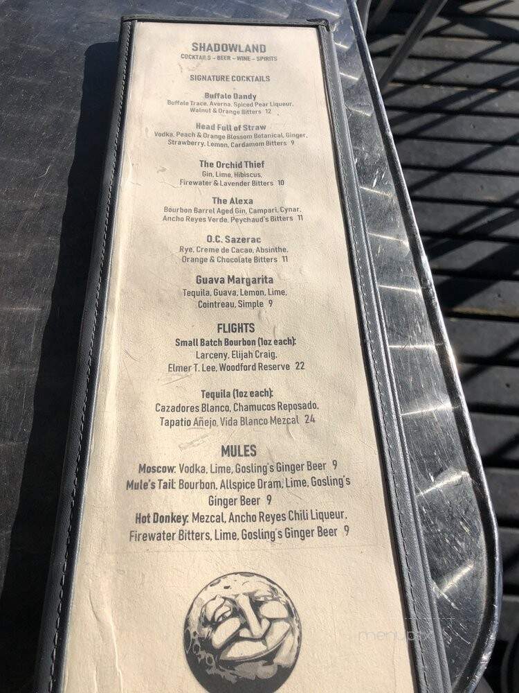 Shadowland - Seattle, WA menu_pic