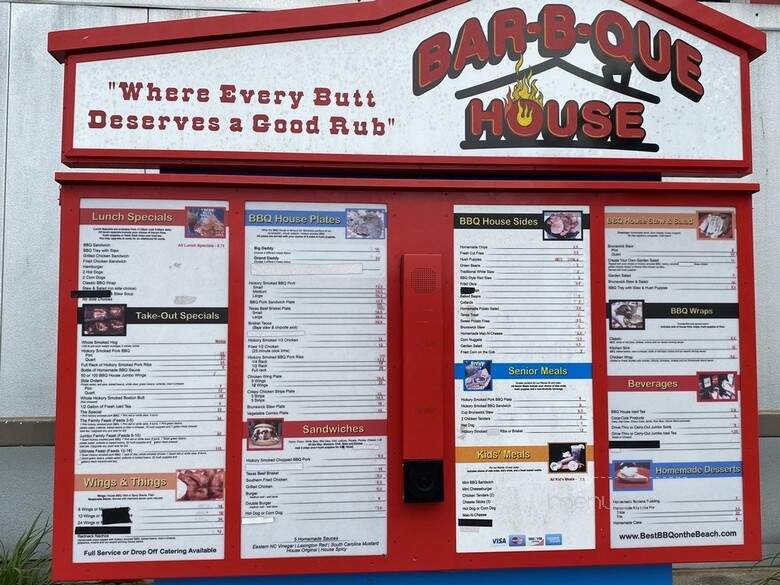 Bar-B-Que House - North Myrtle Beach, SC menu_pic