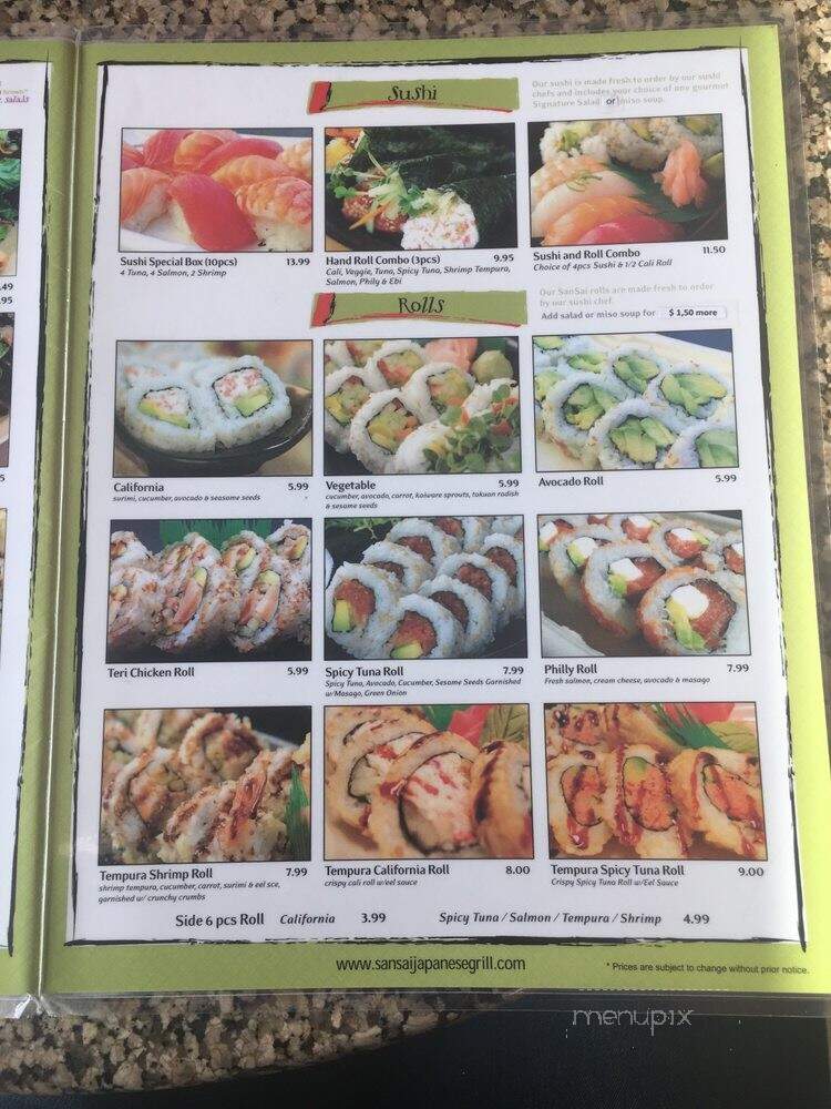SanSai Japanese Grill - Carson, CA menu_pic